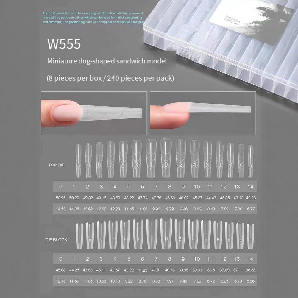 Nail Extension Form - 240PCS Sandwich Dual Nail Form Mold