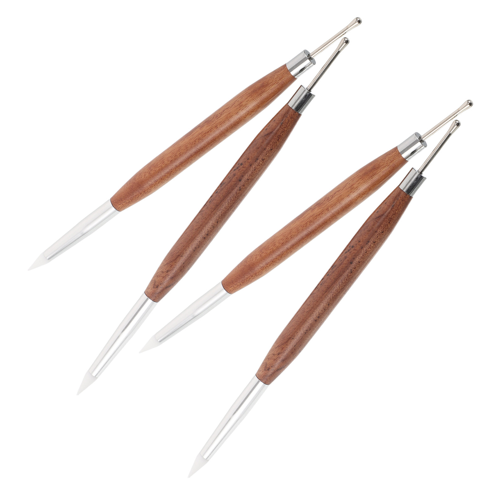 Nail Art Dotting Tool - 2Pcs Nail Art Liner Brushes Double