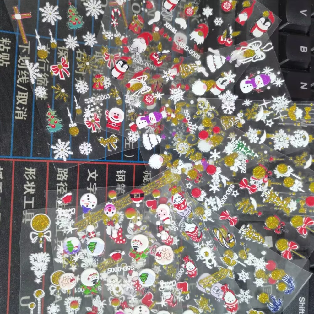 5D Glitter Christmas Embossed  - Nail Art Xmas 2025 review and price