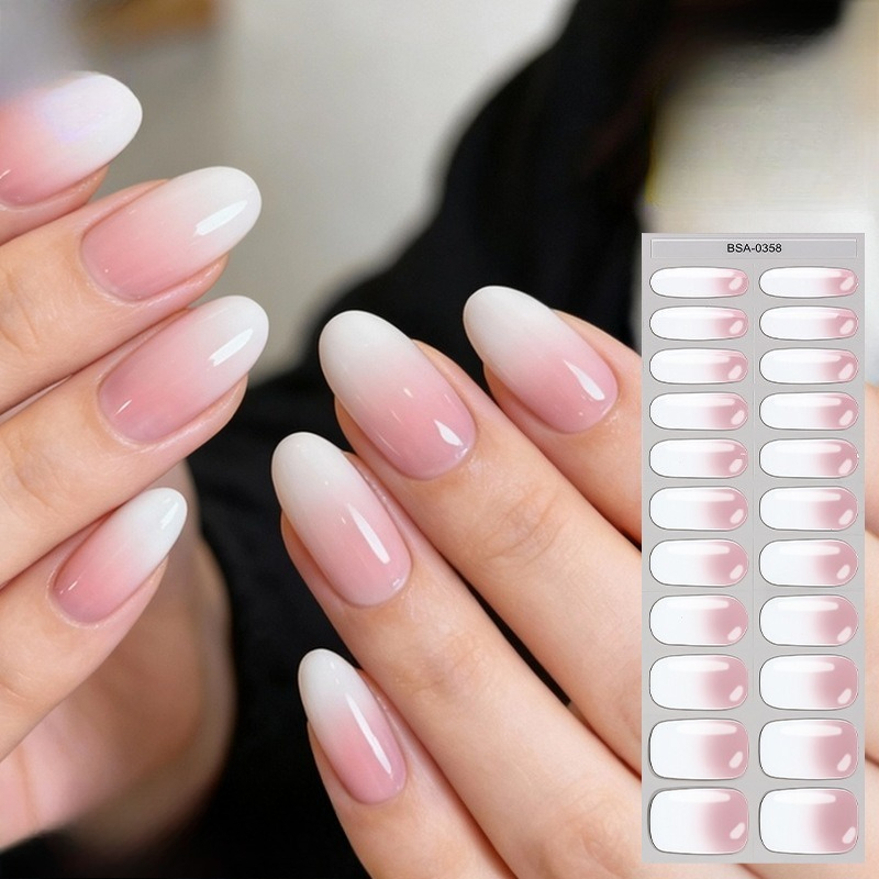 Pink White Gradient Nail Stick - Nail Art Natural Simple review and price
