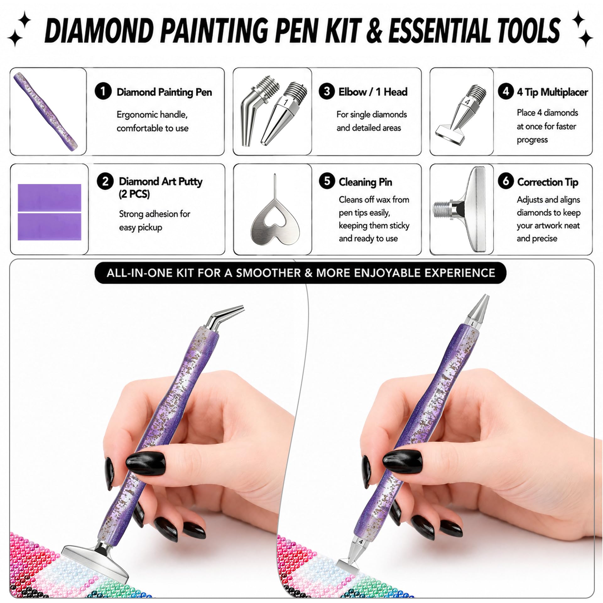 Diamond painting art pen, with - Nail Art Dotting Tool review and price