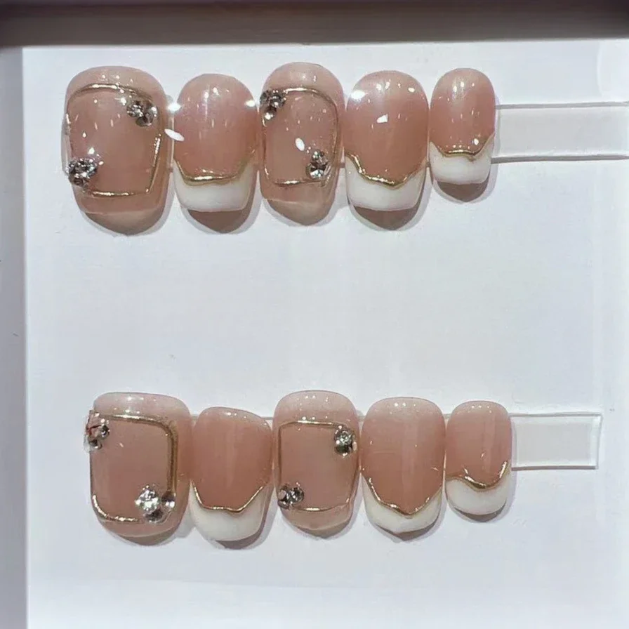 10Pcs Short Square French Hand - Nail Art Eye Cat review and price