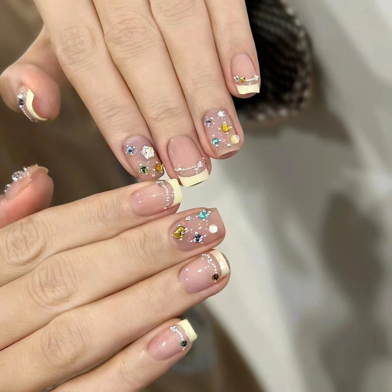 10Pcs Short Square French Hand - Nail Art Eye Cat review and price