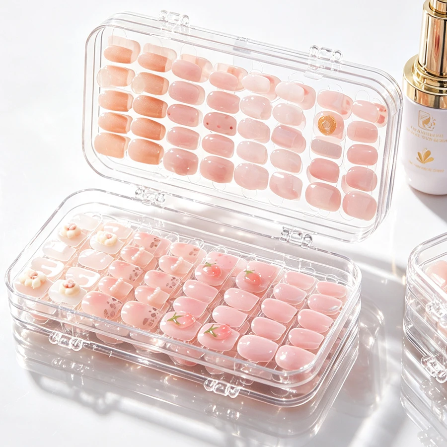 Clear Foldable Press On Nail S - Nail Art Navy review and price