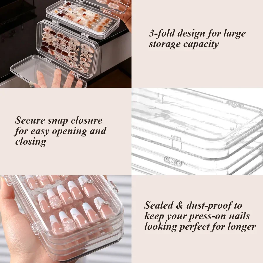 Clear Foldable Press On Nail S - Nail Art Navy review and price