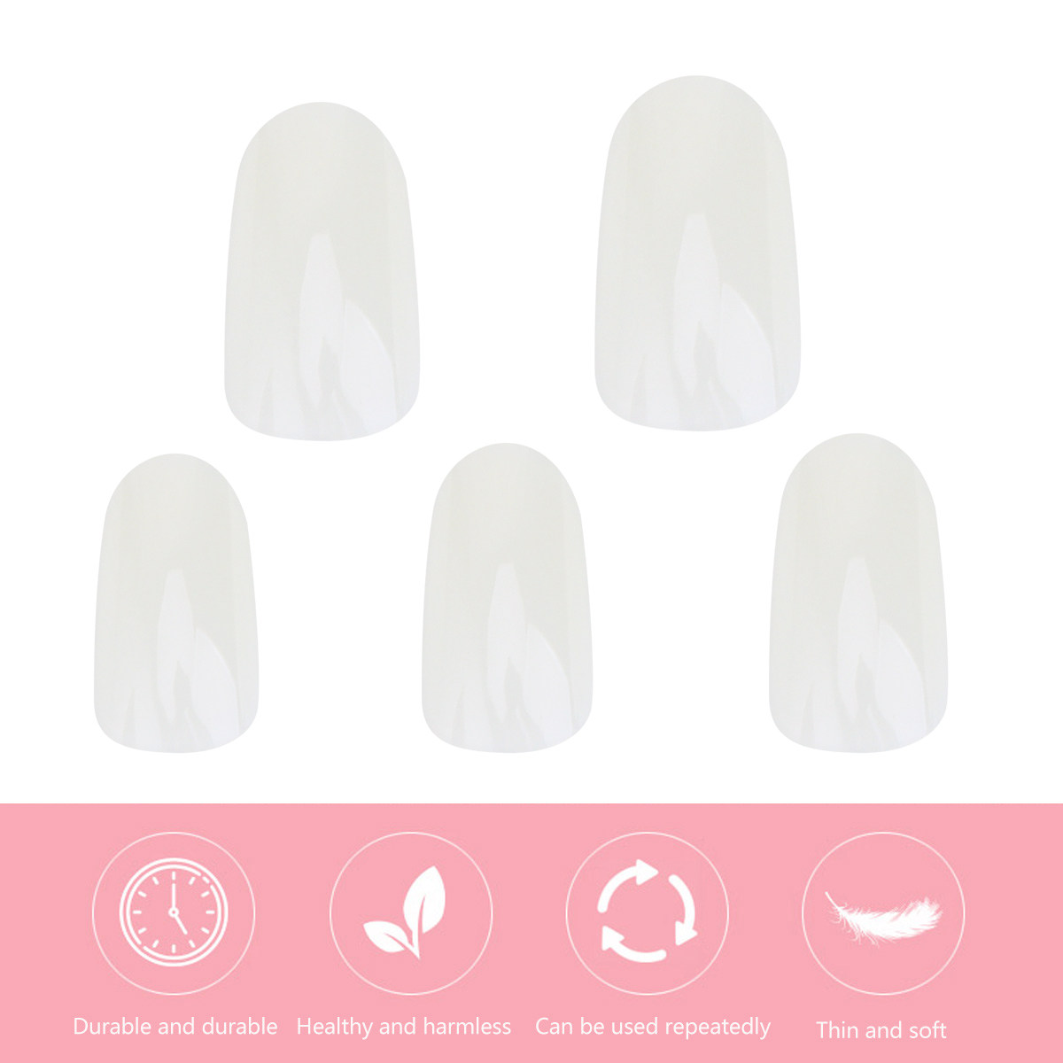 600Pcs False Nails Natural Col - Nail Art Natural Simple review and price