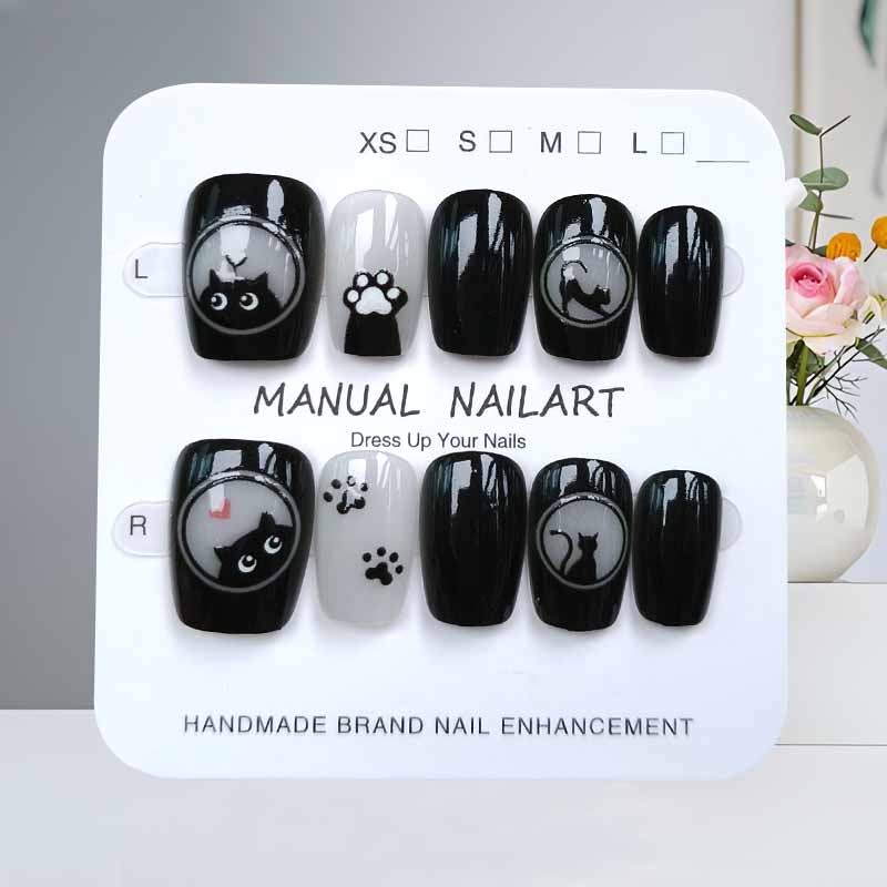 10Pcs Cute Cartoon Black Cat a - Nail Art Eye Cat review and price