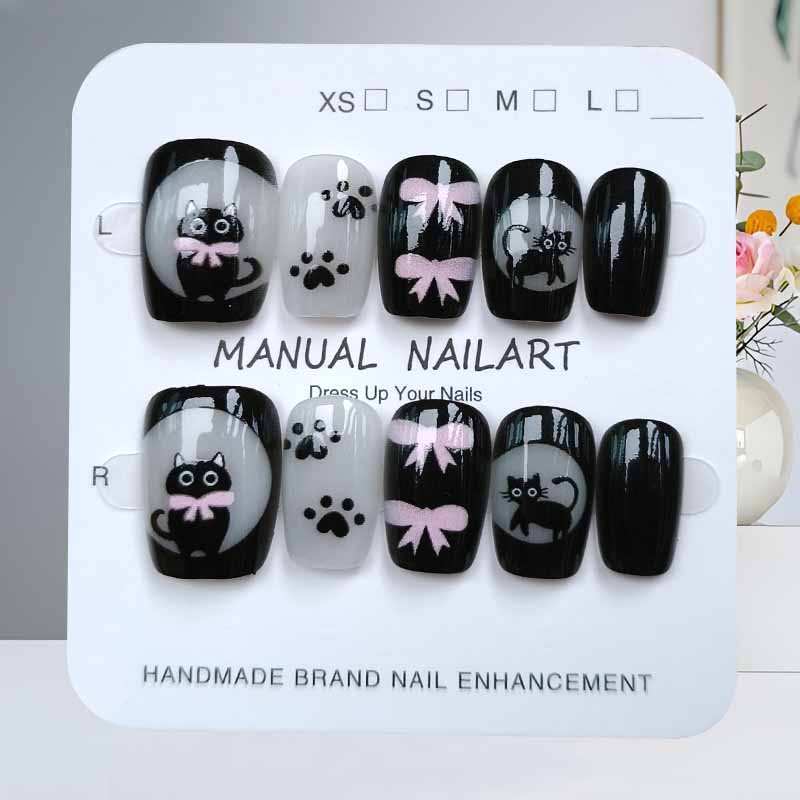 10Pcs Cute Cartoon Black Cat a - Nail Art Eye Cat review and price