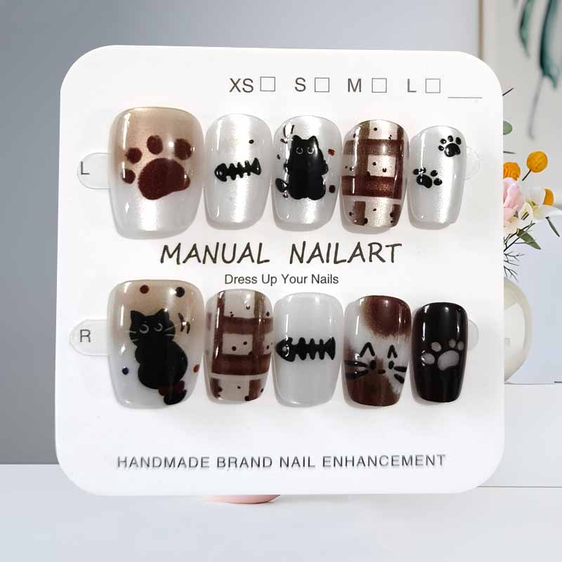 10Pcs Cute Cartoon Black Cat a - Nail Art Eye Cat review and price