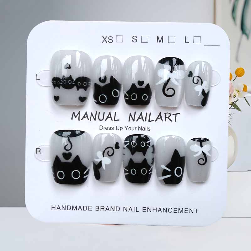 10Pcs Cute Cartoon Black Cat a - Nail Art Eye Cat review and price
